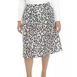 Crown & Ivy Plus Size Animal Print Midi Skirt Metallic 16W NWT Mobwife